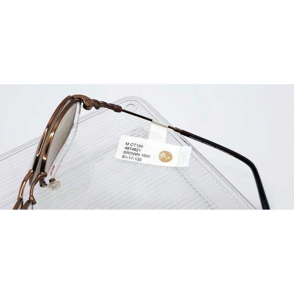 EasyTwist Satin Chocolate Oval Half-Rim Wire Metal Polarized Glasses 51-17-135 - Picture 11 of 14